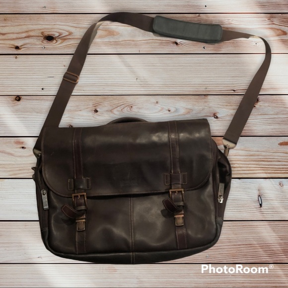 Kenneth Cole Reaction, Leather Briefcase/Laptop bag, One Size, Brown